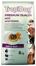 TropiDog Premium Adult Small Breeds Beef & Rice 8kg Ξηρά Τροφή για Ενήλικους Σκύλους Μικρόσωμων Φυλών με Βοδινό / Ρύζι από το Plus4u