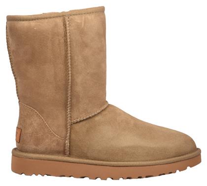 Ugg Australia Classic Short II Suede Γυναικείες Μπότες με Γούνα Μπεζ