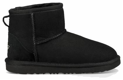 Ugg Australia Δερμάτινα Παιδικά Μποτάκια Μαύρα