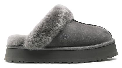 Ugg Australia Disquette Χειμερινές Γυναικείες Παντόφλες με γούνα σε Γκρι Χρώμα