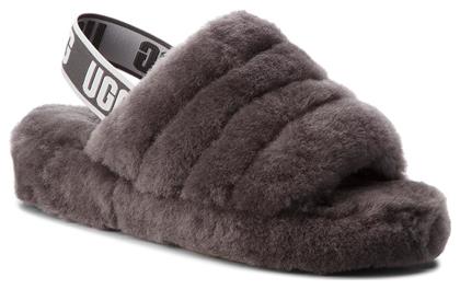 Ugg Australia Fluff Yeah Slide Χειμερινές Γυναικείες Παντόφλες με γούνα σε Γκρι Χρώμα