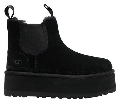 Ugg Australia Neumel Platform Suede Γυναικεία Chelsea Μποτάκια Μαύρα