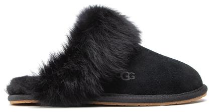 Ugg Australia Scuff Χειμερινές Γυναικείες Παντόφλες με γούνα σε Μαύρο Χρώμα