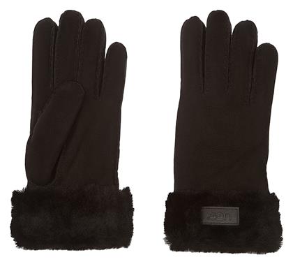 Ugg Australia Turn Cuff 17369 Μαύρα Γυναικεία Δερμάτινα Γάντια με Γούνα