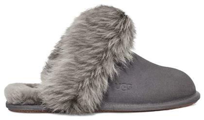 Ugg Australia W Scuff Sis Χειμερινές Γυναικείες Παντόφλες με γούνα σε Γκρι Χρώμα