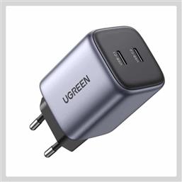 Ugreen Φορτιστής Χωρίς Καλώδιο με 2 Θύρες USB-C 45W Power Delivery Γκρι (Nexode CD294)