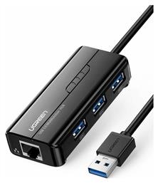 Ugreen USB 3.0 Hub 3 Θυρών με σύνδεση USB-A / Ethernet