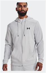 Under Armour Ανδρική Φούτερ Ζακέτα με Κουκούλα και Τσέπες Γκρι