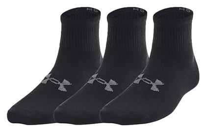 Under Armour Αθλητικές Παιδικές Κάλτσες Μακριές Essential Qtr Yth Unisex Μαύρες 3 Ζευγάρια