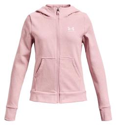 Under Armour Αθλητική Παιδική Ζακέτα Φούτερ Fleece με Κουκούλα Ροζ Rival