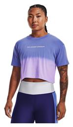 Under Armour Γυναικείο Αθλητικό Crop Top Κοντομάνικο Μωβ Μωβ