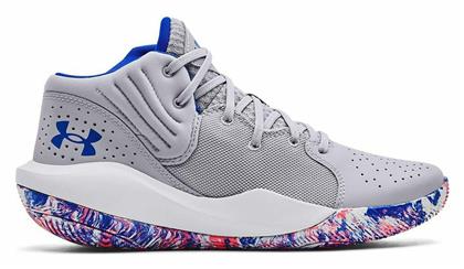 Under Armour Jet 21 Ψηλά Μπασκετικά Παπούτσια Mod Gray / White / Versa Blue