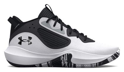 Under Armour Lockdown 6 Χαμηλά Μπασκετικά Παπούτσια White / Jet Gray / Black από το Epapoutsia