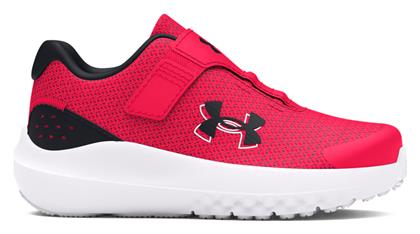 Under Armour Surge 4 Αθλητικά Παιδικά Παπούτσια Running με Σκρατς Κόκκινα