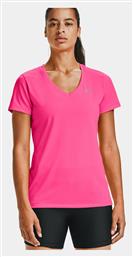 Under Armour Tech Γυναικείο Αθλητικό T-shirt Fast Drying με V Λαιμόκοψη Cerise