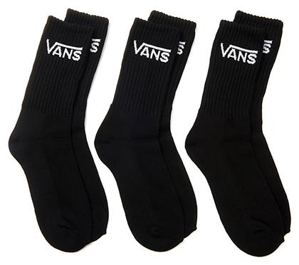 Vans Classic Crew Ανδρικές Μονόχρωμες Κάλτσες Μαύρες 3Pack