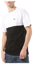 Vans Colorblock Ανδρικό T-shirt White / Black με Λογότυπο