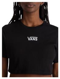 Vans Flying Γυναικείο Crop T-shirt με V Λαιμόκοψη Μαύρο