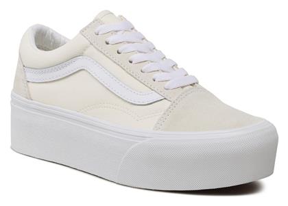 Vans Old Skool Stackform Γυναικεία Flatforms Sneakers Λευκά