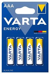 Varta Energy Αλκαλικές Μπαταρίες AAA 1.5V 4τμχ Κωδικός: 48006060