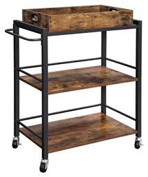 Vasagle Τρόλεϊ Κουζίνας Ξύλινο Καφέ 3 Θέσεων 65x40x86cm