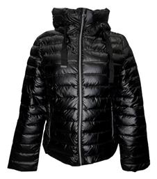 Velur Κοντό Γυναικείο Puffer Μπουφάν για Χειμώνα Μαύρο