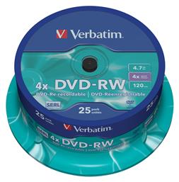 Verbatim DVD-RW 4.7GB 25τμχ