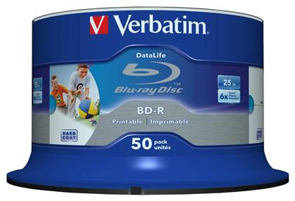 Verbatim Εγγράψιμα BD-R 6x Dual Layer Printable 25GB Cake Box 50τμχ