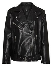 Vero Moda Μπουφάν Biker από Δερματίνη Black