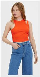 Vero Moda Γυναικείο Crop Top Αμάνικο Καλοκαιρινό Πορτοκαλί