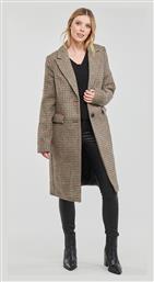 Vero Moda Γυναικείο Καρό Καφέ Παλτό με Κουμπιά