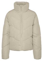 Vero Moda Κοντό Γυναικείο Puffer Μπουφάν Oatmeal