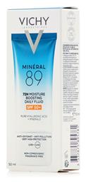 Vichy Mineral 89 Light 72ωρη Ενυδατική Λεπτόρρευστη Κρέμα Προσώπου Ημέρας με SPF50 για Ευαίσθητες Επιδερμίδες με Υαλουρονικό Οξύ 50ml από το Pharm24