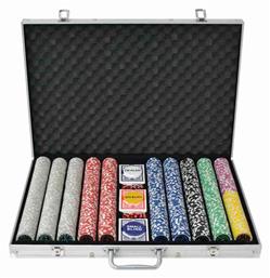 vidaXL Σετ 1000 Μάρκες Poker 11.5gr σε Βαλίτσα με 3 Τράπουλες