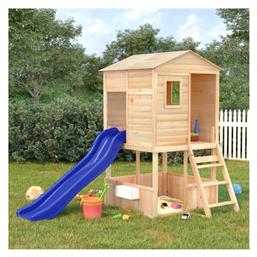 vidaXL Ξύλινο Παιδικό Σπιτάκι Κήπου με Τσουλήθρα 145x131x218εκ.