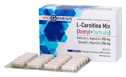 Viogenesis L-Carnitine Mix Acetyl + Tartrate 350mg 60 κάψουλες