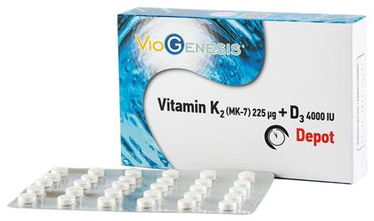 Viogenesis Vitamin K2 (MK-7) + Vitamin D3 Depot Βιταμίνη για Ανοσοποιητικό 4000iu 60 ταμπλέτες από το Pharm24