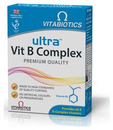 Vitabiotics Ultra Vit B Complex Βιταμίνη για Ενέργεια, Ενίσχυση του Ανοσοποιητικού & το Νευρικό Σύστημα 60 ταμπλέτες από το Pharm24