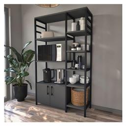 Βιβλιοθήκη Benito 83.6x30.2x140.7εκ. Μαύρο - Ανθρακί