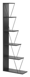 Βιβλιοθήκη Mini Tars 50x22x150εκ. Ανθρακί-Μαύρο