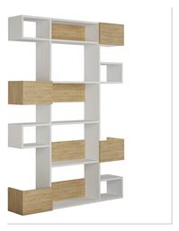 Βιβλιοθήκη Niho 120x25.3x171εκ. Λευκό / Φυσικό