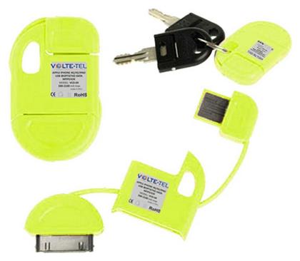 Volte-Tel Keychain USB to 30-Pin Cable Κίτρινο 0.1m (8098147)