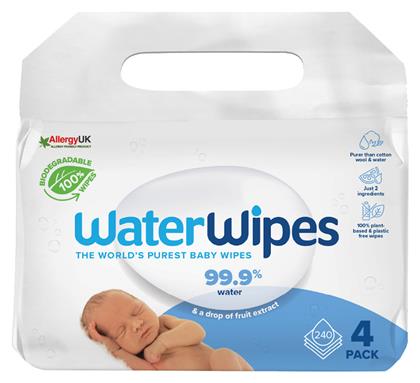 WaterWipes Μωρομάντηλα με 99% Νερό, χωρίς Άρωμα 4x60τμχ από το Toyscenter