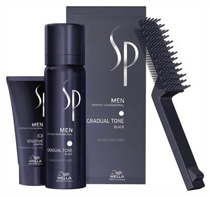 Wella SP Men Gradual Tone Σετ Βαφή Μαλλιών για Άνδρες Μαύρο 60gr από το Letif