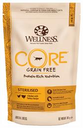 Wellness Core Grain Free Sterilised Ξηρά Τροφή για Ενήλικες Γάτες με Κοτόπουλο / Γαλοπούλα 0.3kg