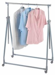 Wenko Τροχήλατη Κρεμάστρα Δαπέδου από Μέταλλο Πτυσσόμενη Γκρι 80x49x168cm