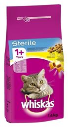 Whiskas Sterile 1+ Ξηρά Τροφή για Ενήλικες Στειρωμένες Γάτες με Κοτόπουλο 1.4kg