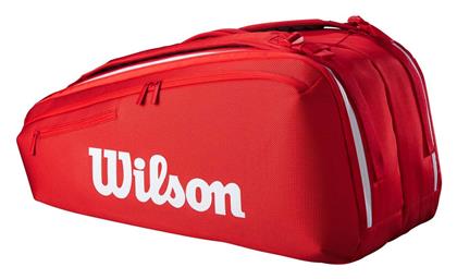 Wilson Super Tour Τσάντα Πλάτης Τένις 9 Ρακετών Κόκκινη