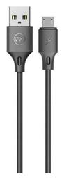 WK WDC-092 Regular USB 2.0 to micro USB Cable Μαύρο 1m