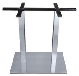 Woodwell Epsilon Βάση Τραπεζιού Μεταλλική Ασημί 70x40x72cm